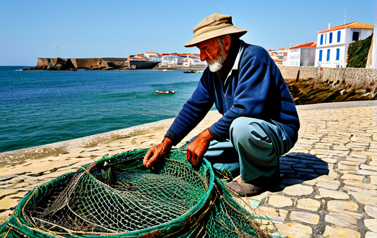역사적 도보 루트 트레킹과 함께하는 창작 활동 - Rota Vicentina Fisherman**

"A weathered fisherman, fully clothed in appropriate attire for coastal ...