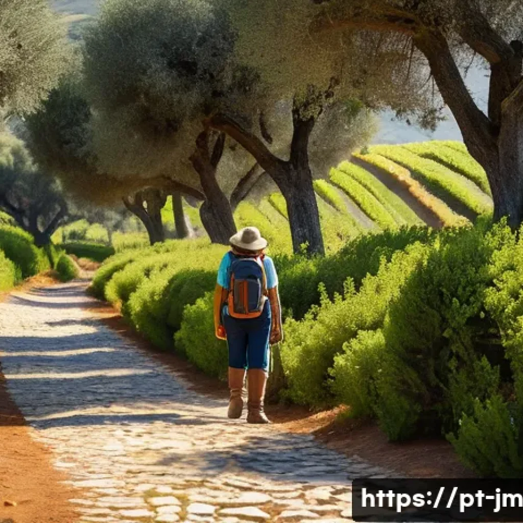 역사적 도보 루트 트레킹의 필수 여행 서적 - A detailed scene of a hiker consulting a richly illustrated historical walking guidebook in Portugue...