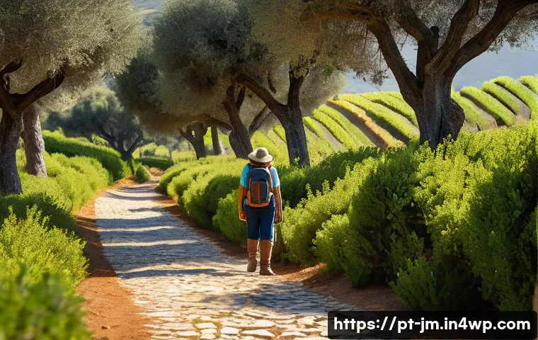 역사적 도보 루트 트레킹의 필수 여행 서적 - A detailed scene of a hiker consulting a richly illustrated historical walking guidebook in Portugue...