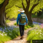 Home 19 계절별 역사적 도보 루트 트레킹 추천 - A scenic springtime historical trail winding through lush Portuguese countryside, ancient cobbleston...